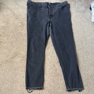 Black Frayed Hem Jeans